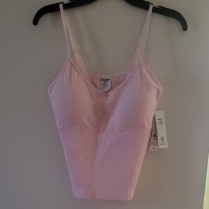 No Boundaries Pink Ribbed Tank Top